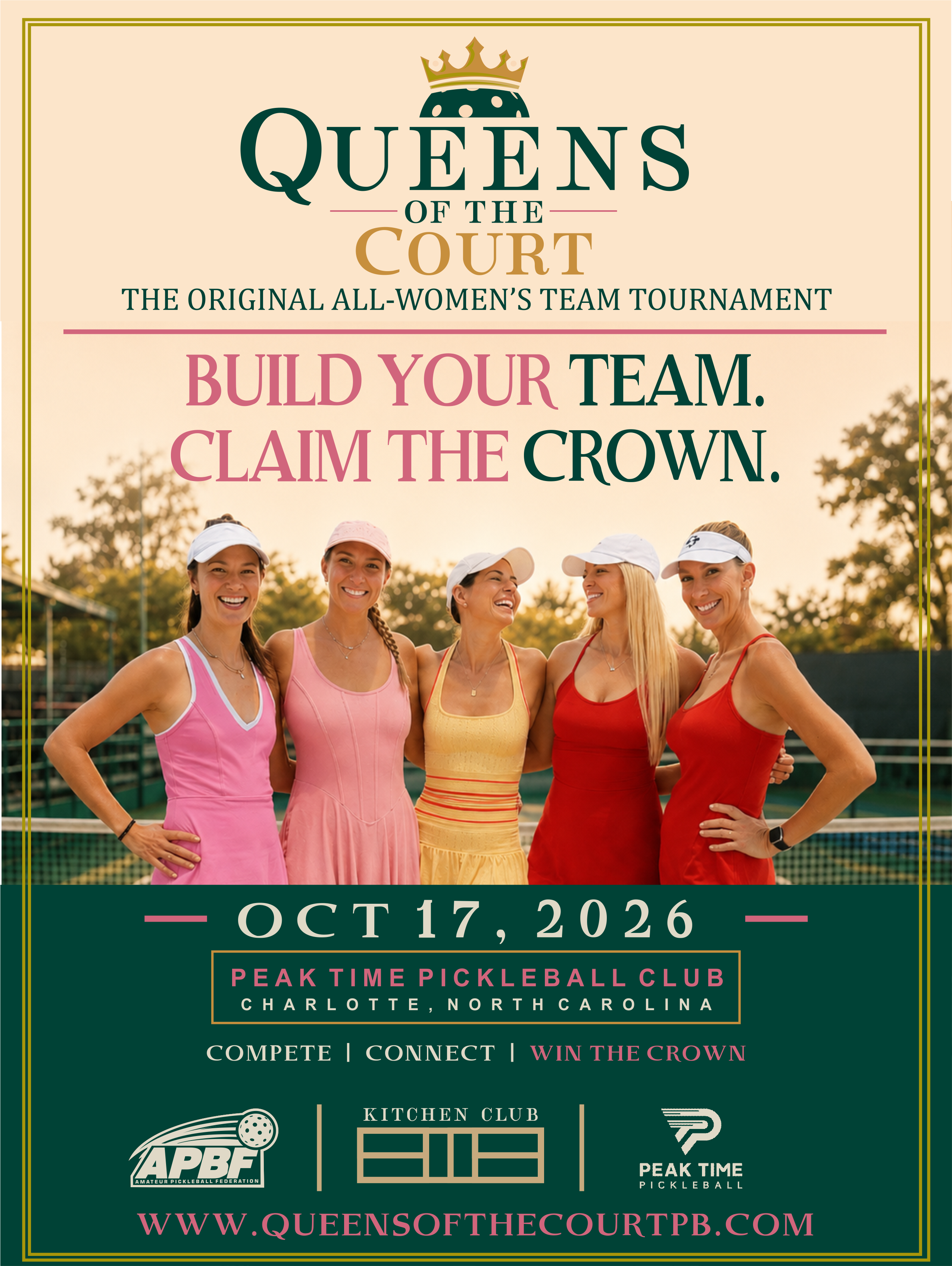 Peak Time Pickleball Club QOTC event flyer